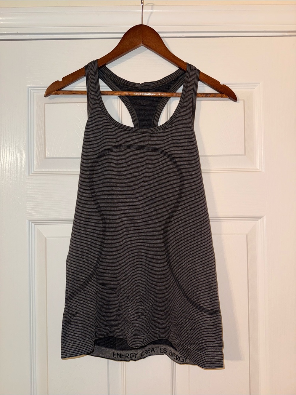 lululemon athletica Black and Gray Striped Racerback Tank